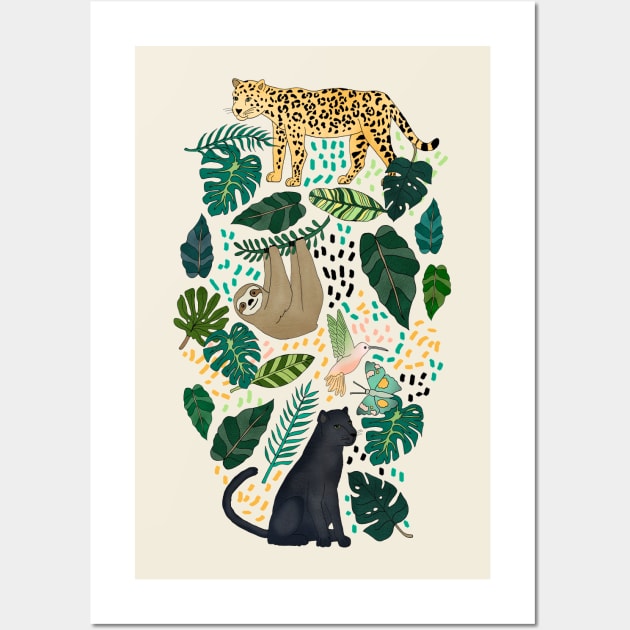 Emerald Rain Forest Animals Wall Art by tangerinetane